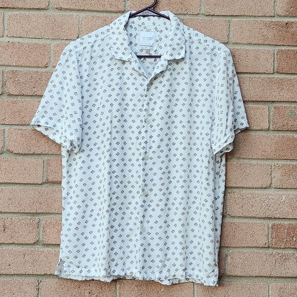 Cactus Man Ricky Singh Men’s Large White Geometric Button Up Shirt - Picture 1 of 7